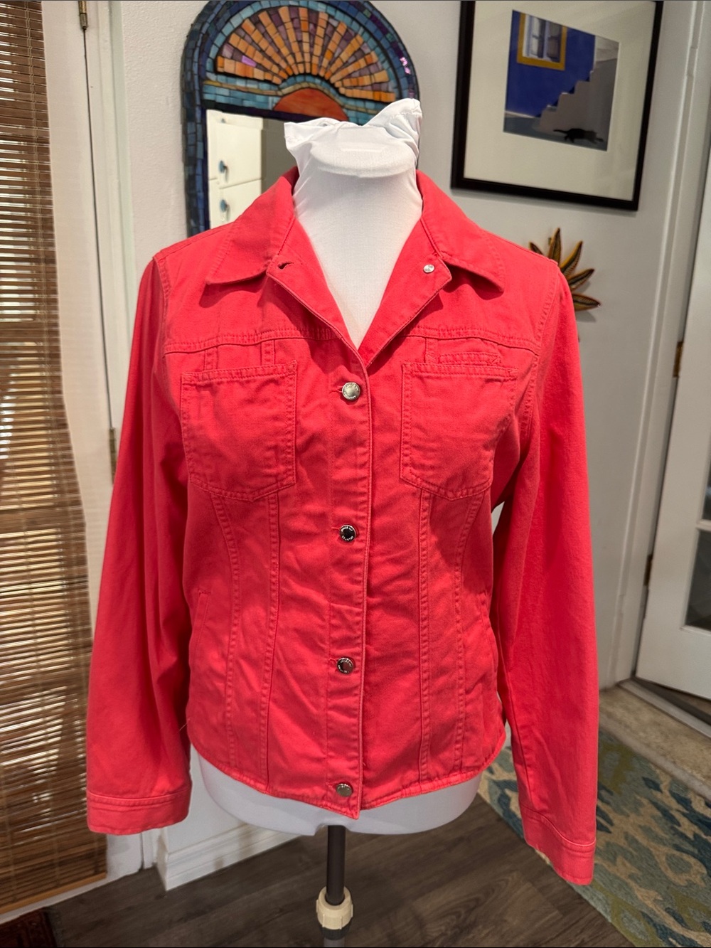 Jones New York Coral Button-Front Jean Jacket